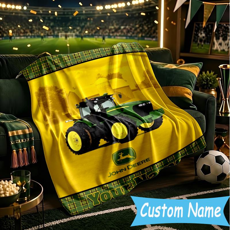 Custom Personalized Blanket John-Deere Soft Throw Blanket, Suitable for Family and Friends, Sofa Blanket,Home Decor Christmas gift