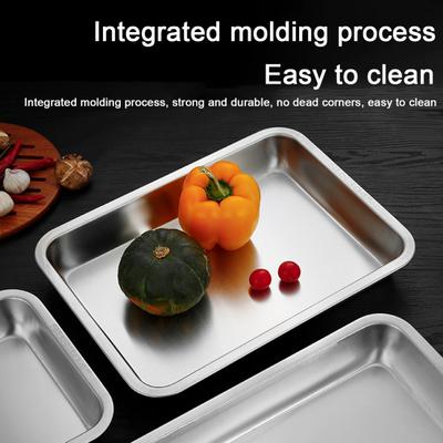 304 blacha do pieczenia ze stali nierdzewnej non-stick Food Grade prostokąt można myć w zmywarce Grill piekarnik do serwowania blacha do pieczenia przybory kuchenne