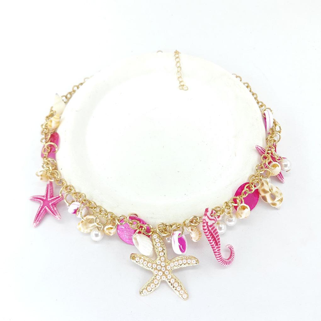 New Trendy European and American Accessories Beach Chain Conch Starfish Shell Necklaces Sweater Chain Collar Chain