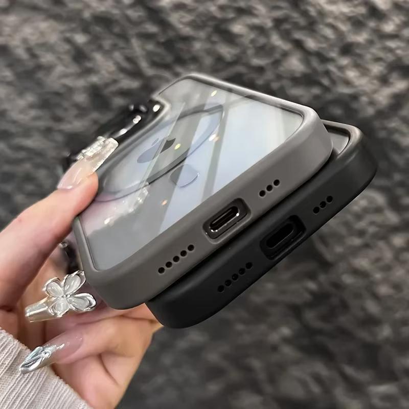 Luxury Magnetic Ring Stand Case For Magsafe For iPhone 17 16 15 14 13 12 11 Pro Max Air Wireless Charge Case With Lens Protector