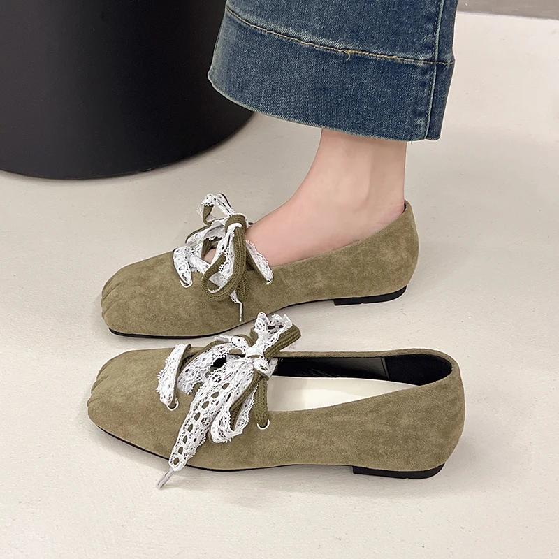 Square Toe Flats Ballet Dance Shoes Summer Shallow Sandals 2025 New Designer Casual Women Shoes Dress Cozy Mujer De Zapatillas