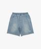 Equip Washed Denim Knee-Length Sweat Shorts Blue
