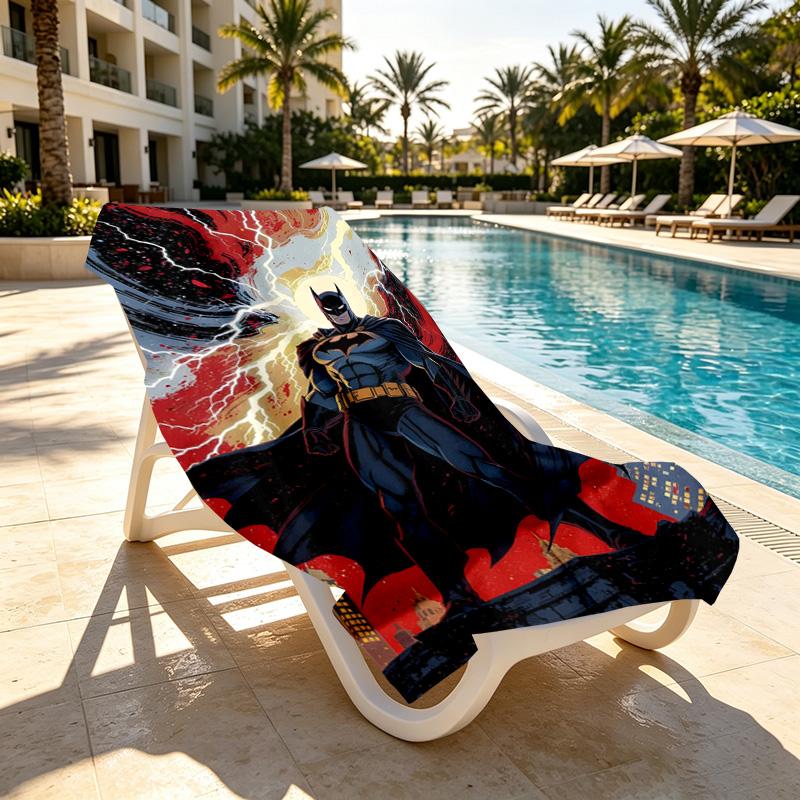 Superheroes Print Beach Towel Design, Soft, Lightweight. for Home Bathroom, Spa, Pool, Yoga, Surfing, Camping, Gift for Family, Friend