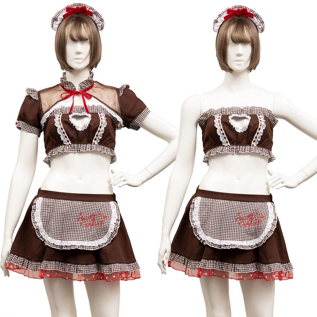 Clearstone SugarWhip Halloween Chocolate Maid Costume for Women (Brown)