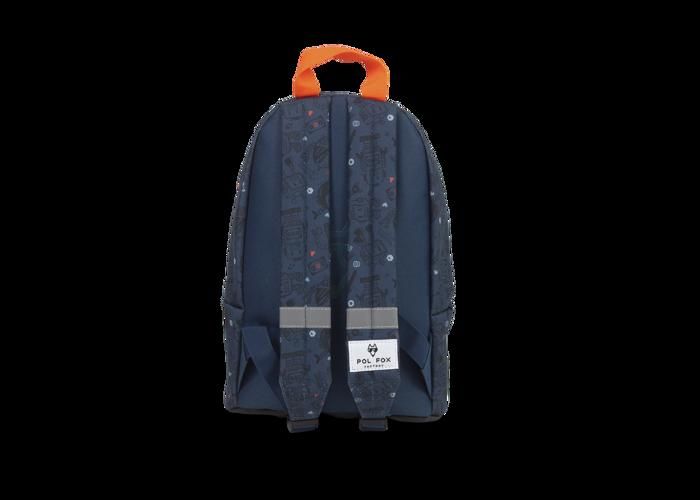 Sac à dos - POL FOX - Robot - Bleu - 25cm x 30cm x 10cm - Maternelle