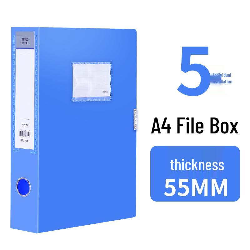 Set of 10 A4 Transparent Plastic File Storage Boxes, 55mm Thick, for Home or Office Use