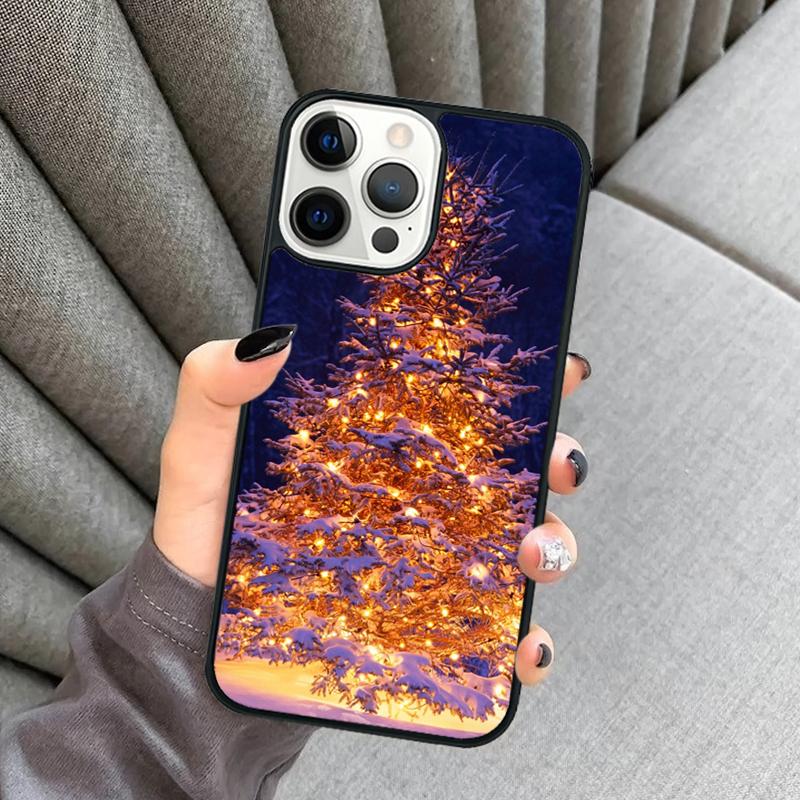 Merry Christmas Tree Phone Case For iPhone 16 15 13 14 Pro Max 11 12 Mini Plus 2022 XR XS MAX Shell Cover coque