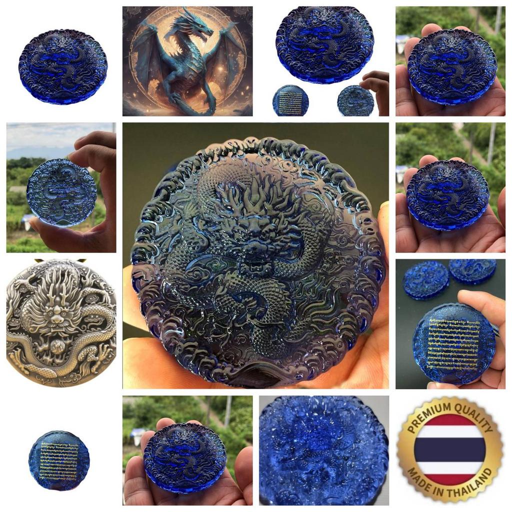 Amuletă Thai Dragon Chinezesc Piatră de Cristal Artificial Budist Tibetan Retro Vintage Protecție Farmec Talisman Puternic Avere Succes Sănătate Noroc Bijuterii