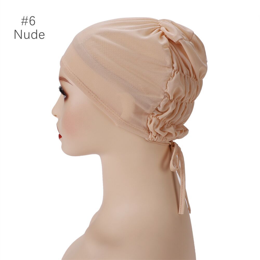 Soft Muslim Underscarf Pleated Inner Hijab Caps Islam Turban Cap Bonnet Hijab Islamic Turbans For Women Hijabs Caps