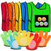 Klebeweste Handschuhe Set mit 5 Stück 6cm Weichem Ball Outdoor Interaktives Wurfball Sportspiel Klebendes Zielspiel Sandsack Set
