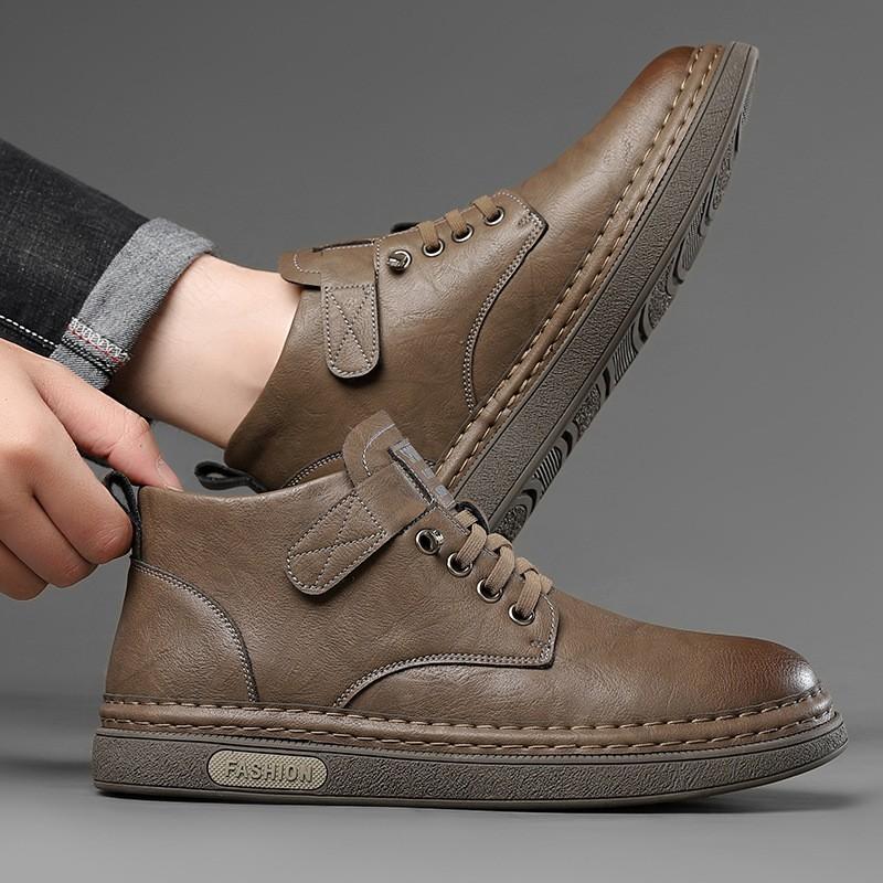 Mens Winter Warm Thickened Leather Martin Boots