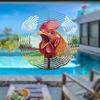 2D Rooster Wind Spinner Kinetic Metal Garden Decor for Outdoor Farmhouse Patio Yard No Battery Required Unique Gift Idea