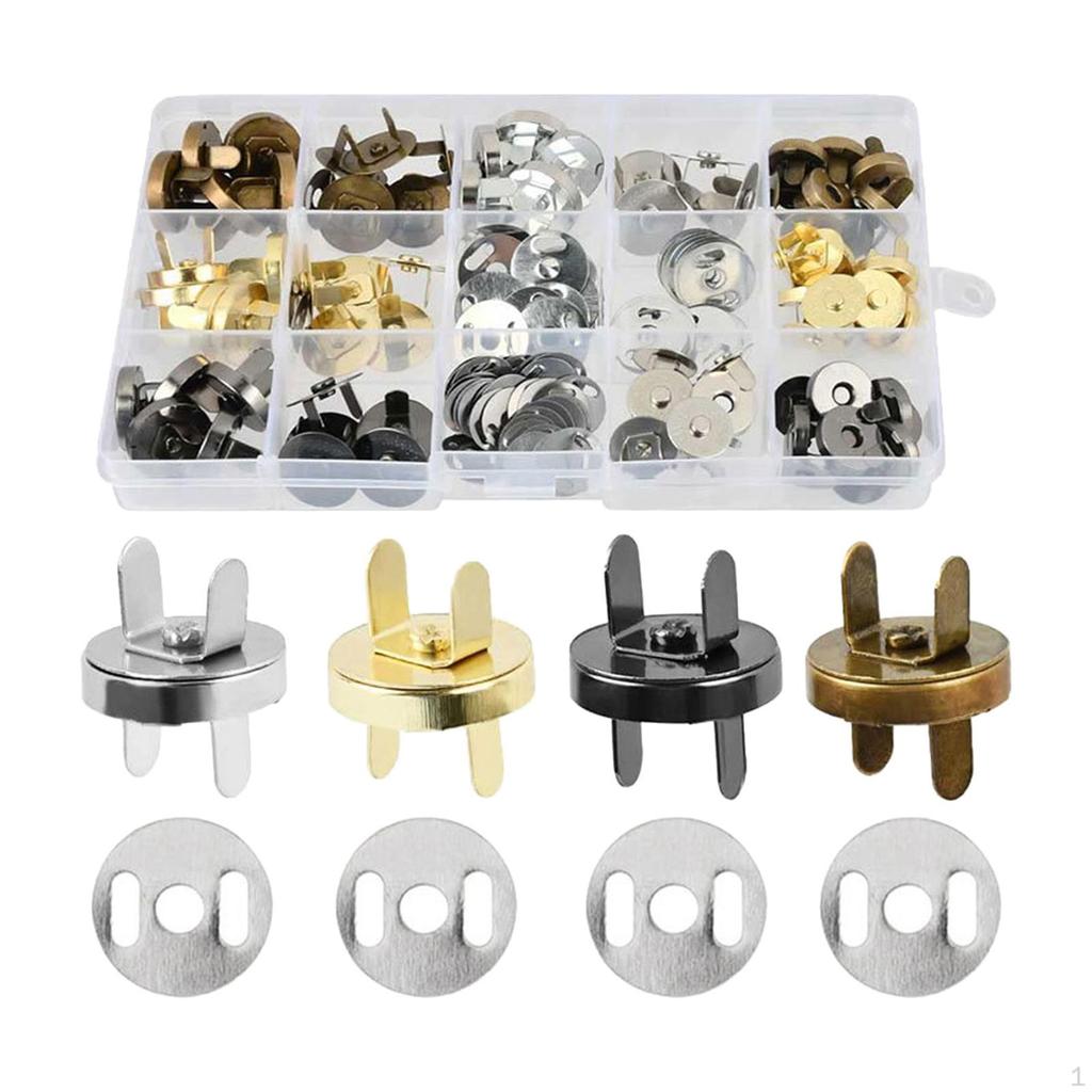 20x Kovové knoflíky Díly Příslušenství Magnetické pro peněženky Tašky na oblečení