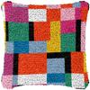 Geometric Abstract Latch Hook Pillow & Rug Kit DIY Section Embroidery for Home Decor, Modern Gift
