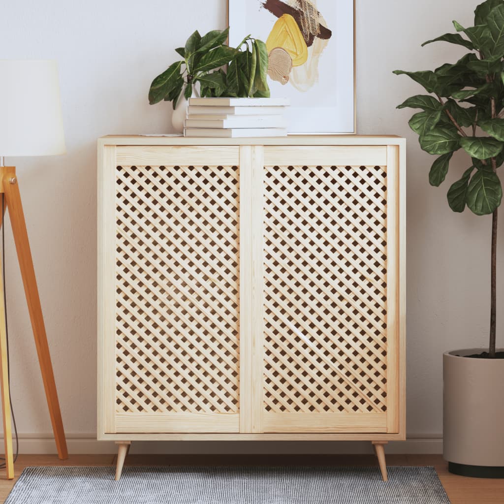 Cabinet Doors 2 Pcs Grid Design 49.5 X 99 Cm Solid Pine Wood