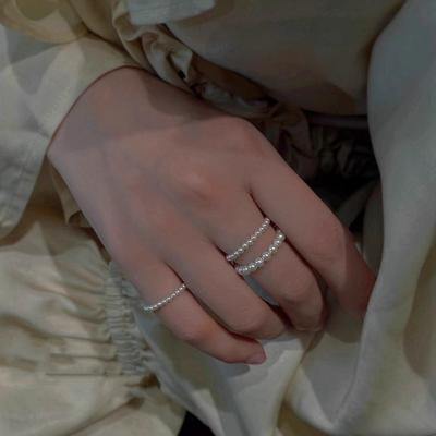 Vintage High-end Style Ring Featuring Fine Freshwater Pearls. A Niche, Light Luxury, Sweet and Delicious Finger Ring. Fashionable and Versatile.