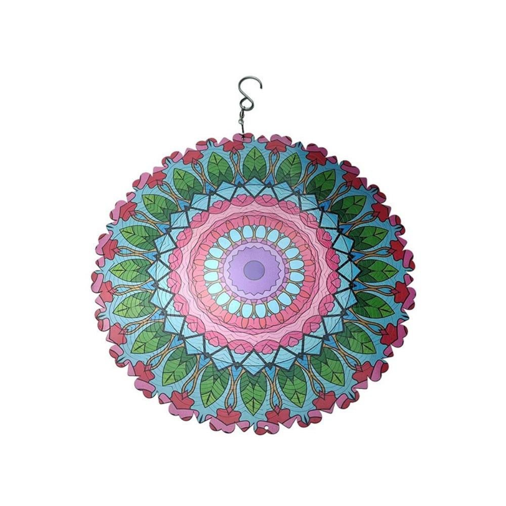 Iron 3D Rotating Wind Wheel Creative Wind Chime Craft Garden Decoration Pendant  Room