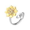 Adjustable Sunflower Spinner Ring For Women Minimalist Anxiety Relief Stress Reducing Rotating Jewelry Gift