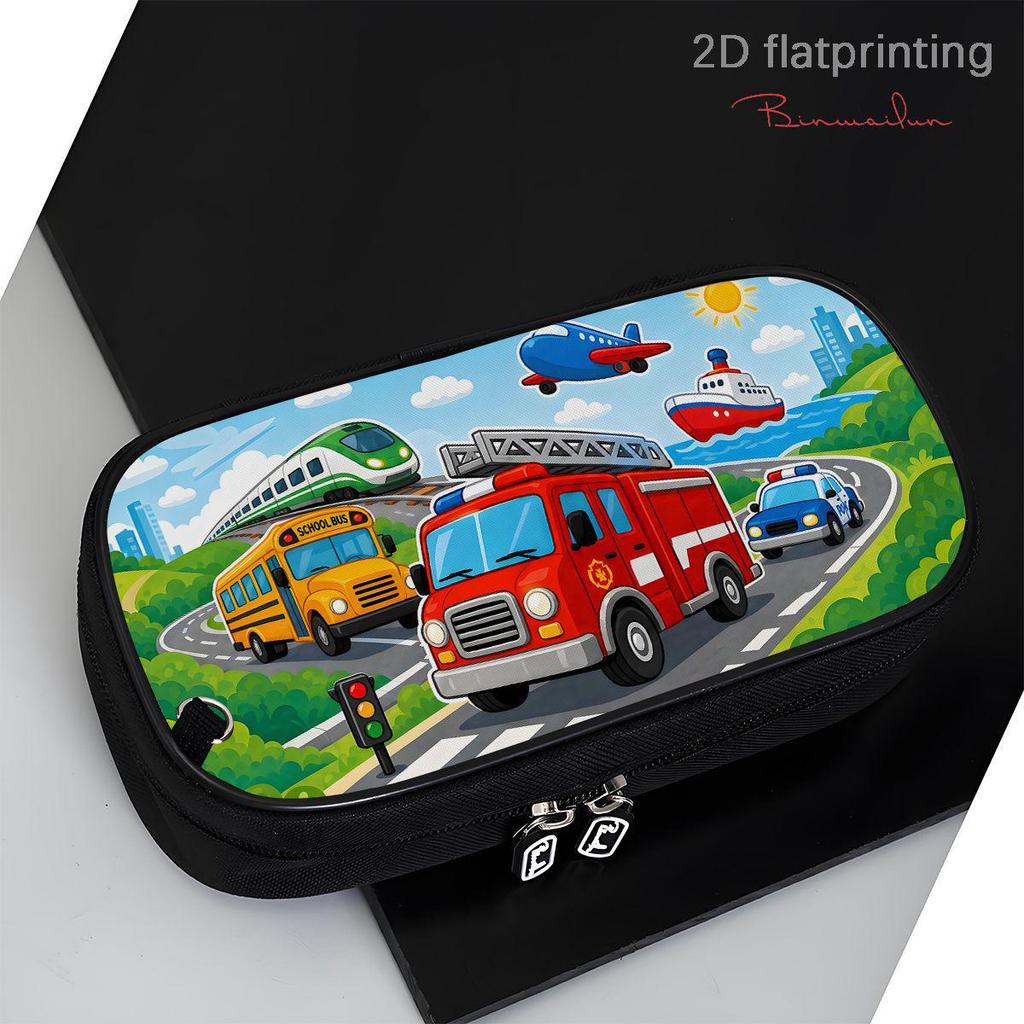 Car-Themed Cartoon Pencil Case: Large Capacity for Primary Students