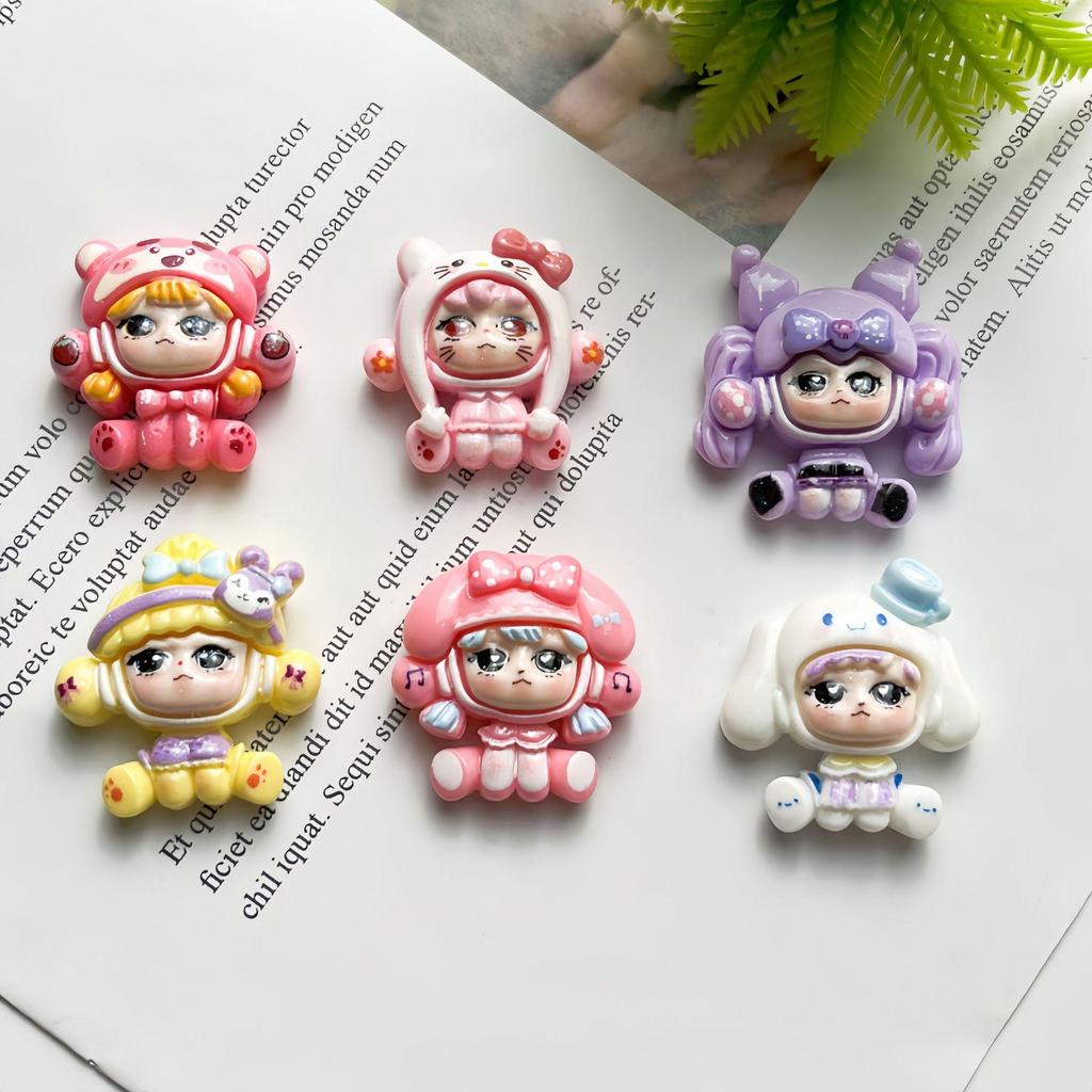 Sanrio Girls Resin Glossy Decorative Accessories for DIY: Card, Jewelry, Hair Clips, Bottle, Crocs Buckles