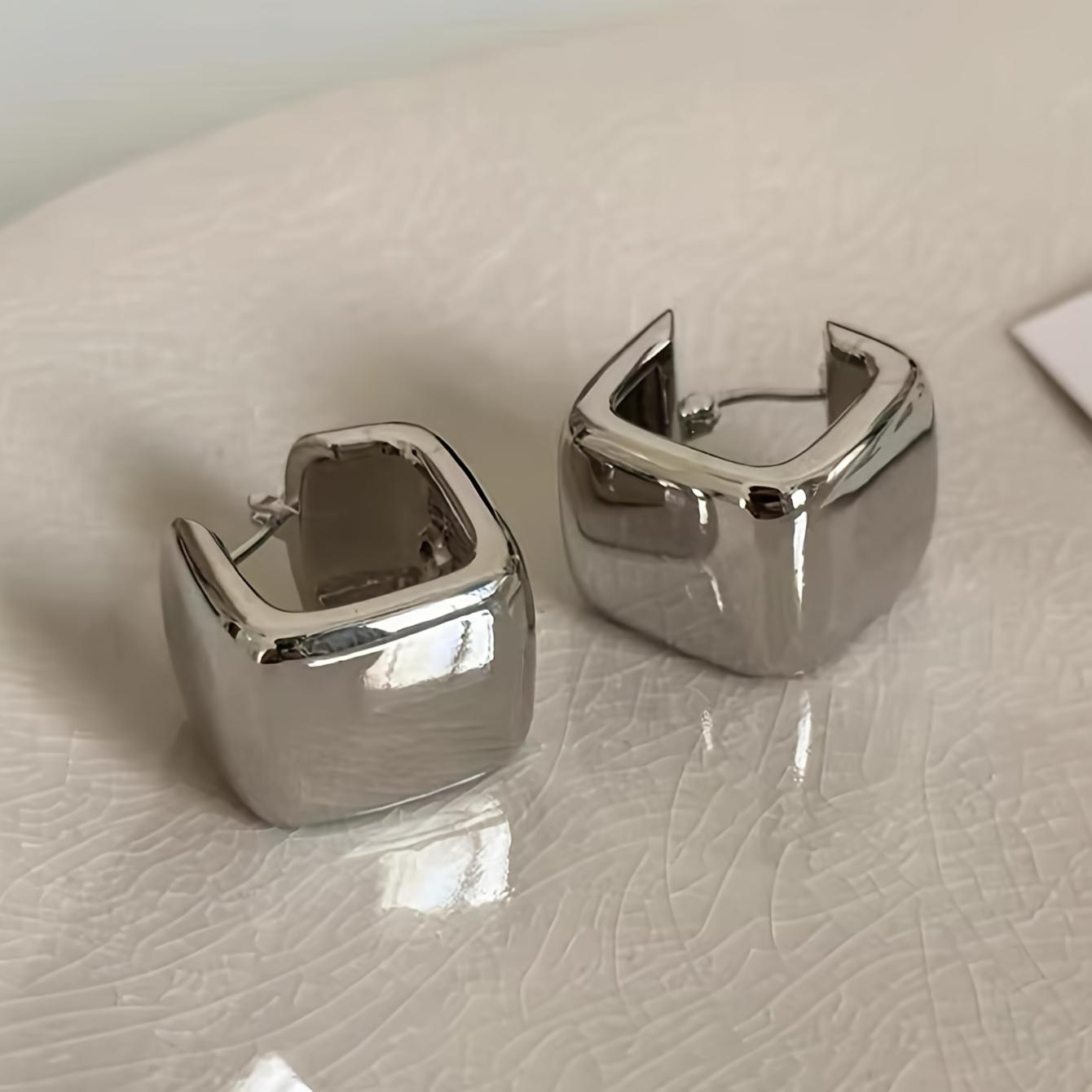 1 пара Минималистичные Светлая Роскошь Модные Винтажные Преувеличенные Элегантные Геометрические Квадратные Высококачественные Персональные Уникальные Темпераментные Женские Серьги One-size