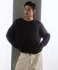 DUSTYWHITE Brown Fine Wool Cable Knit Sweater