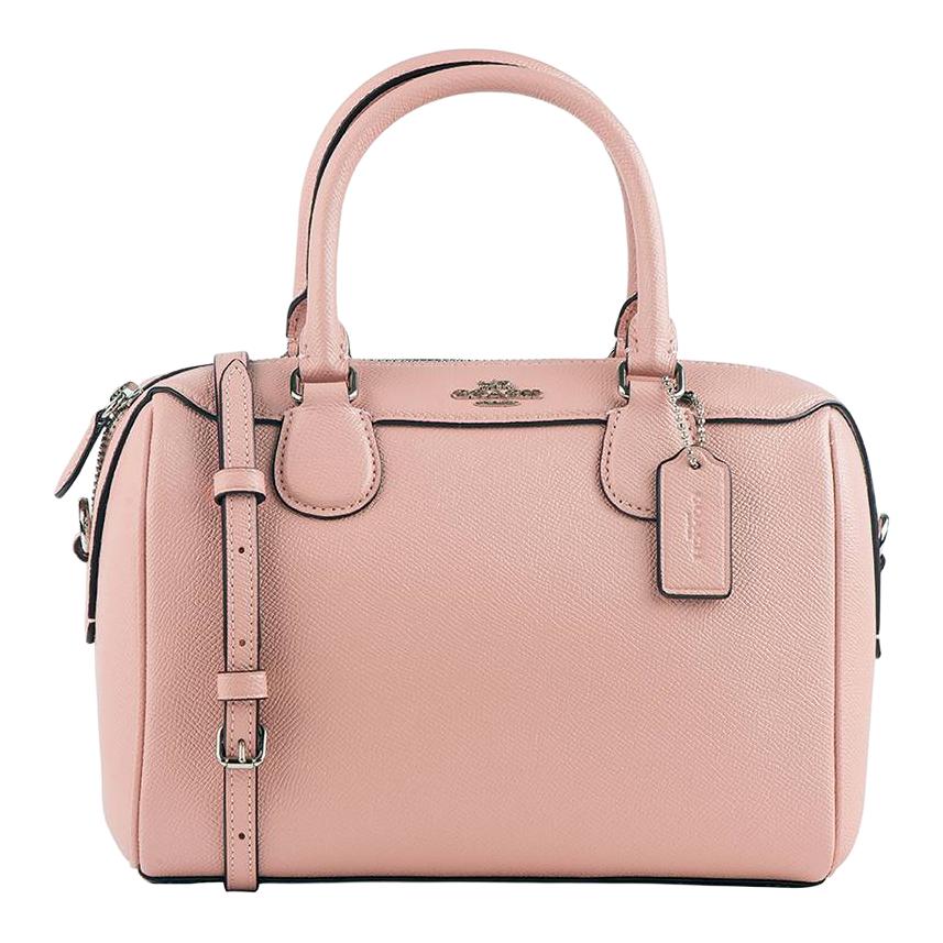 Coach Bennett 23 Letter Logo Leather Boston Bag Women handbags Pink 32202-SVET Basic Set (Bag+Dust Bag)