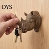 Functional Wall Sculpture Rhino Head Hook for Keys And Hats, Decorative Animal Coat Entryway Bag Organizer Rack Entryway, Creative Key Holder,