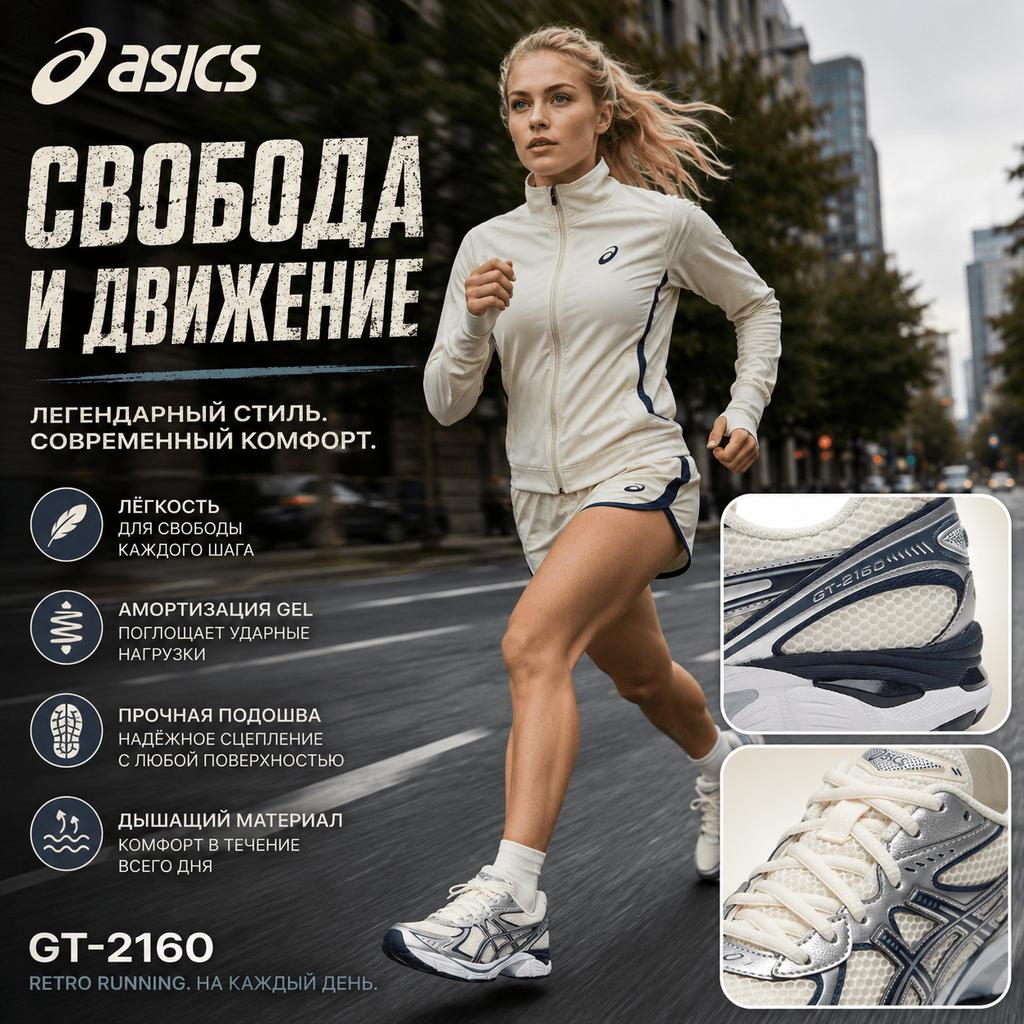 Asics GT 2160 Cream Raw Indigo Unisex Sneakers 1203A275-117