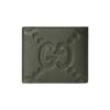 Gucci Jumbo GG Double G logo embossed flip closure leather wallet men's dark green
