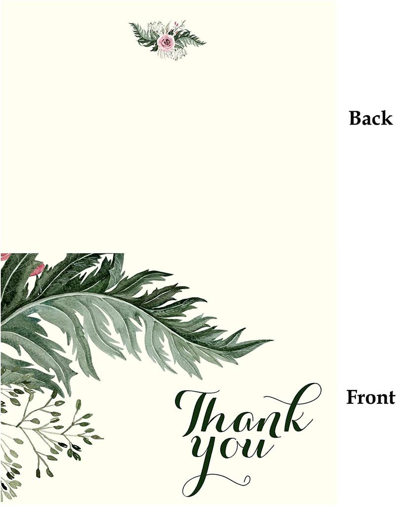 Drága szuvenír babazuhany köszönőlevelek Hajtogatott üres üdvözlőlap fehér borítékokkal - 36