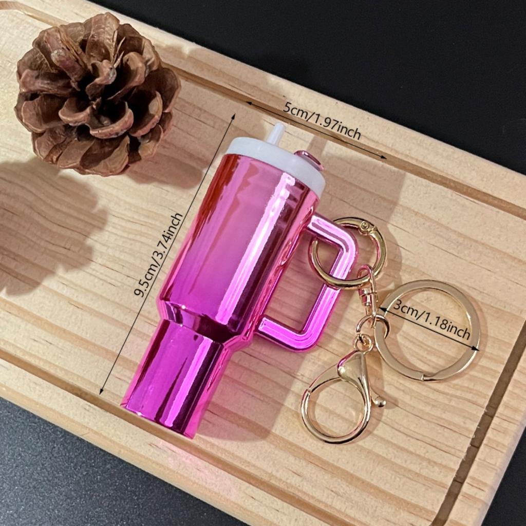 Mini Stanley Cup Keychain,Gradient Letter Color Charm for Stanley Cup Women Girls Backpack Handbag Accessories