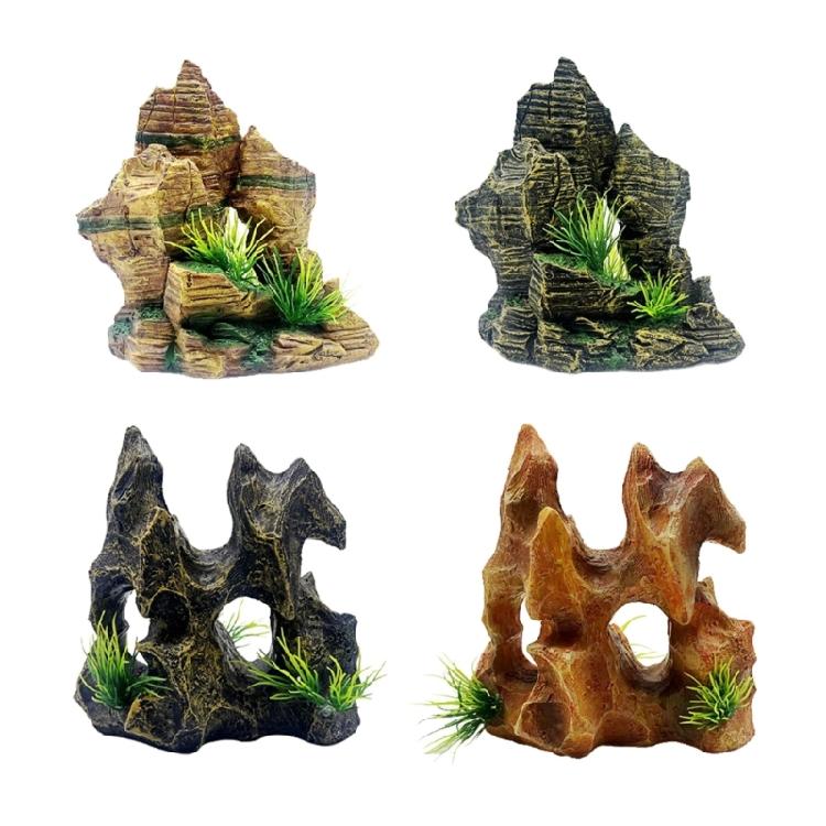 DIY Aquarium Fish Tanks Artificial Resin Rockery Plant Ornament Landscape Decors