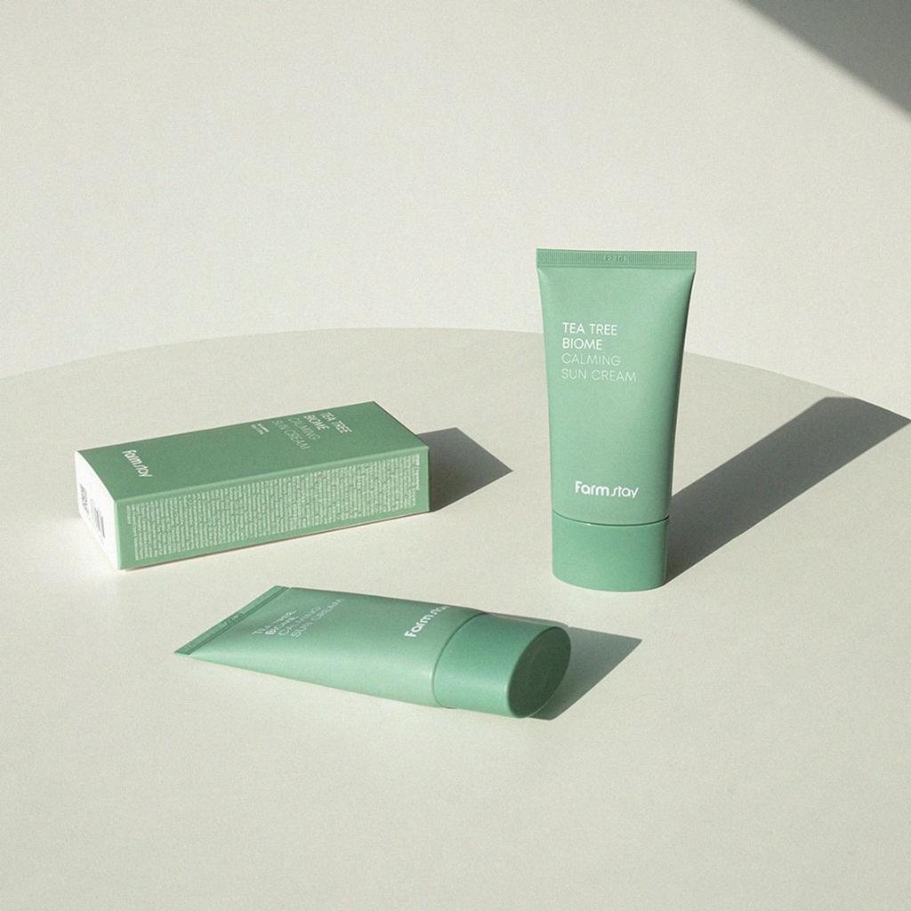 [SET] Tea Tree Biome Calming Sun Cream 50g X 2 (+Travel Kit 4-Piece Set)