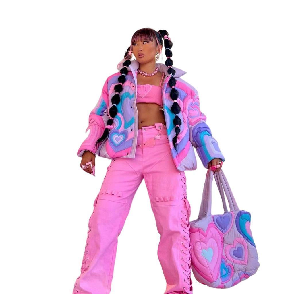 Y2K Love Loose Women's Autumn and Winter Jacket Coat Parker Heavy Cotton Lining Mid Winter Fur Coat Women's Long Warm Keeping Women's  Jacket M-6XL