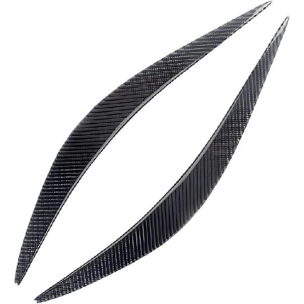 Car Headlight Eyebrow, Carbon Fiber Look Headlight Eyebrow Trim, Compatible for Infiniti Q50 Q60 2014-2019