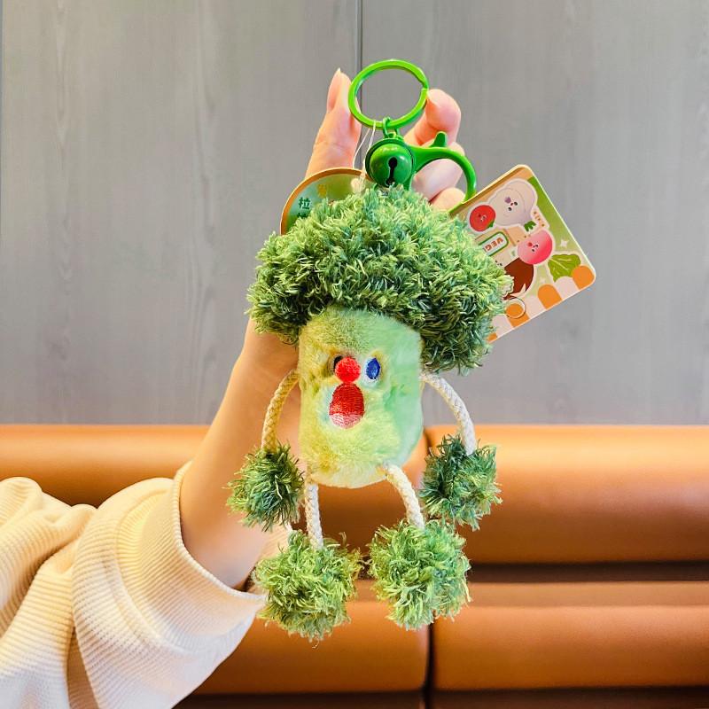Plush Vegetable Whimsical Keychain Featuring Fun Scream Emoji For Stylish Accessories