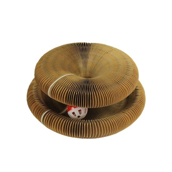 Cat Accordion Toy Magic Organ Cat Scratching Board with Ball Track Interactive Kitty Kurlz Toy Foldable Cat Scratcher for Indoor Cats