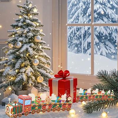 24pcs Kraft Paper Party Elves Table Decor Christmas Train Xmas Decorations & Accessories Advent Calendar Gift Boxes Festive
