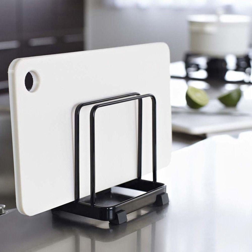 Black/White Layered Cutting Board Rack Stainless Steels Sink Organizer  for Kitchen