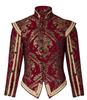 New !!! Adult Men Renaissance Tudor Elizabeth Vest Costume Pirate Colonial Red And Gold Brocade Jerkin Vest Costume Custom Made