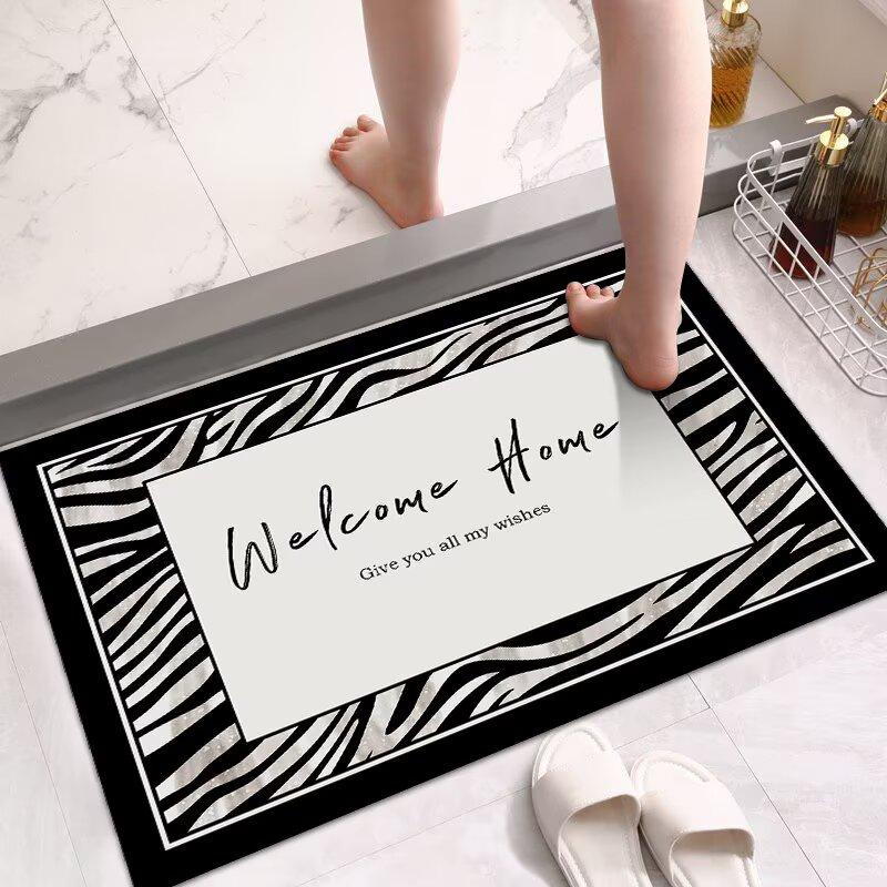 Bathroom Floor Mat, Door Mat Into the Door, Foot Mat Toilet Toilet, Water-absorbing Non-slip Mat, Household Bathroom Carpet