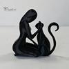 3D Printed Sculpture Sculpture, One-Piece Molding Desktop Figure, Abstract Minimalist Woman Cat Art Ornament for Home Decor Gift Stable