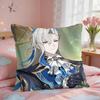 Neuvillette Genshin Impact Cushion Cover Square Short Plush Pillow Case Living Room Sofa Home Decor Funda X