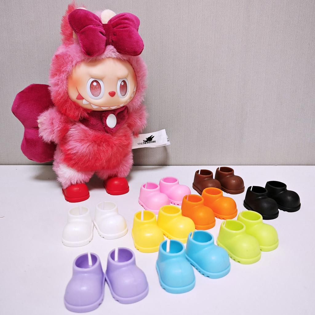 New Fashion Macaron Labubu Rain Boots One, Two and Three Generations Labubu Doll Shoes