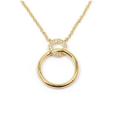 [M8865] - Colar Banhado a Ouro 'Deusa' branco dourado - 20x15 mm