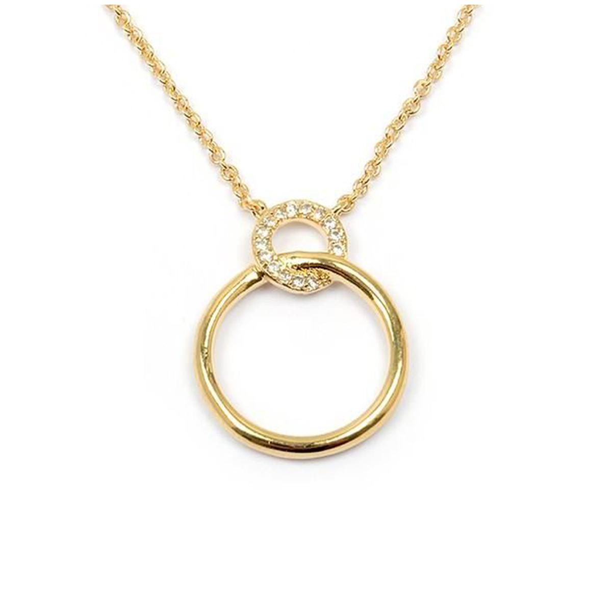 

Les Trésors De Lily [M8865] - Позолоченное колье Goddess белое золото - 20x15 мм