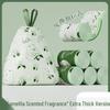 Blue Heart Rabbit Print Drawstring Trash Bags - Handheld, Thickened, Enlarged Plastic Bags for Home and Office Cleaning