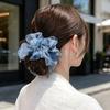 Hair Tie Beads Decor Double Layer Mesh Women Hair Rope Bun Half-Tied Hairstyles Ponytail Holder Hair Accessory