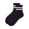 Women's Summer Thin Classic Stripe Two Bar Breathable Sweat Absorbing Leisure Sports Tube Cotton Socks